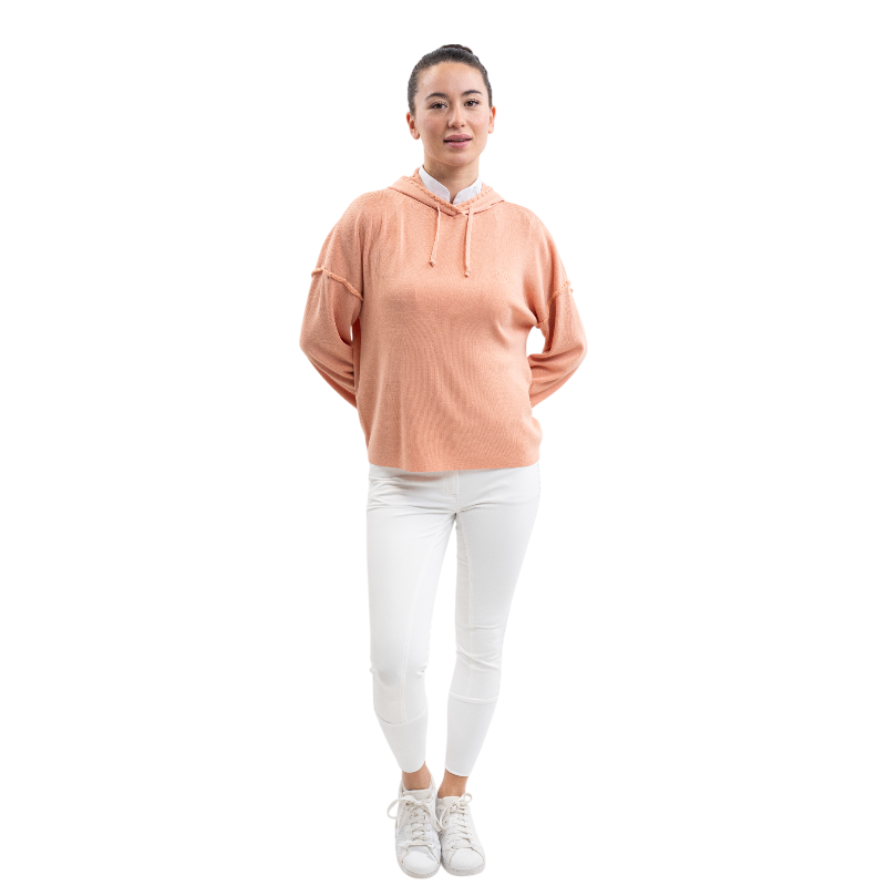 Harcour - Sweat à capuche manches longues femme Plume abricot | - Ohlala