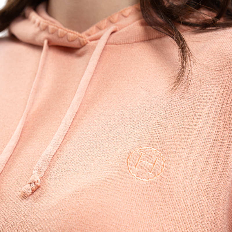 Harcour - Sweat à capuche manches longues femme Plume abricot | - Ohlala