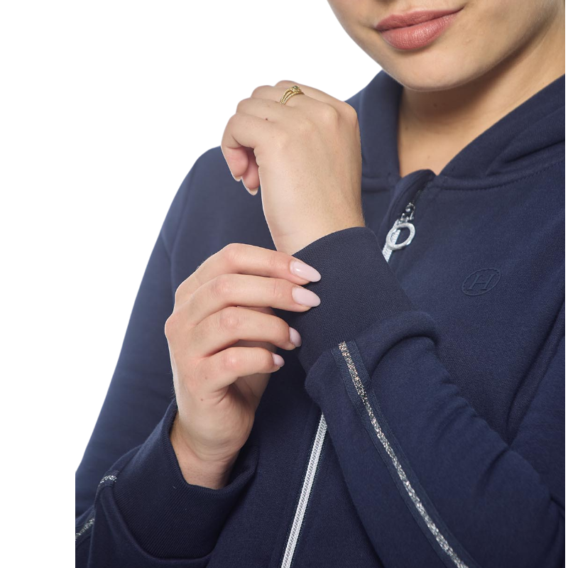 Harcour - Sweat à zip manches longues femme Sworm marine | - Ohlala