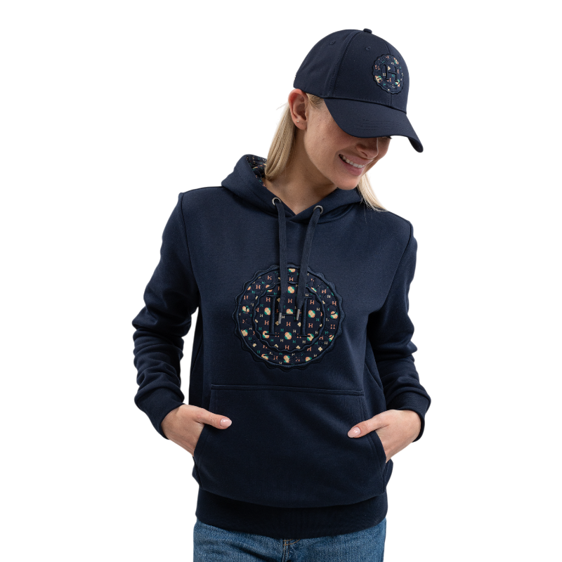 Harcour - Sweat manches longues unisexe Samy marine mosaic | - Ohlala