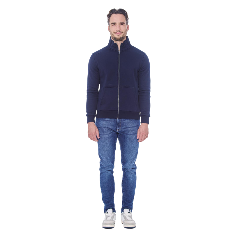 Harcour - Sweat zippé manches longues homme Saxo marine | - Ohlala
