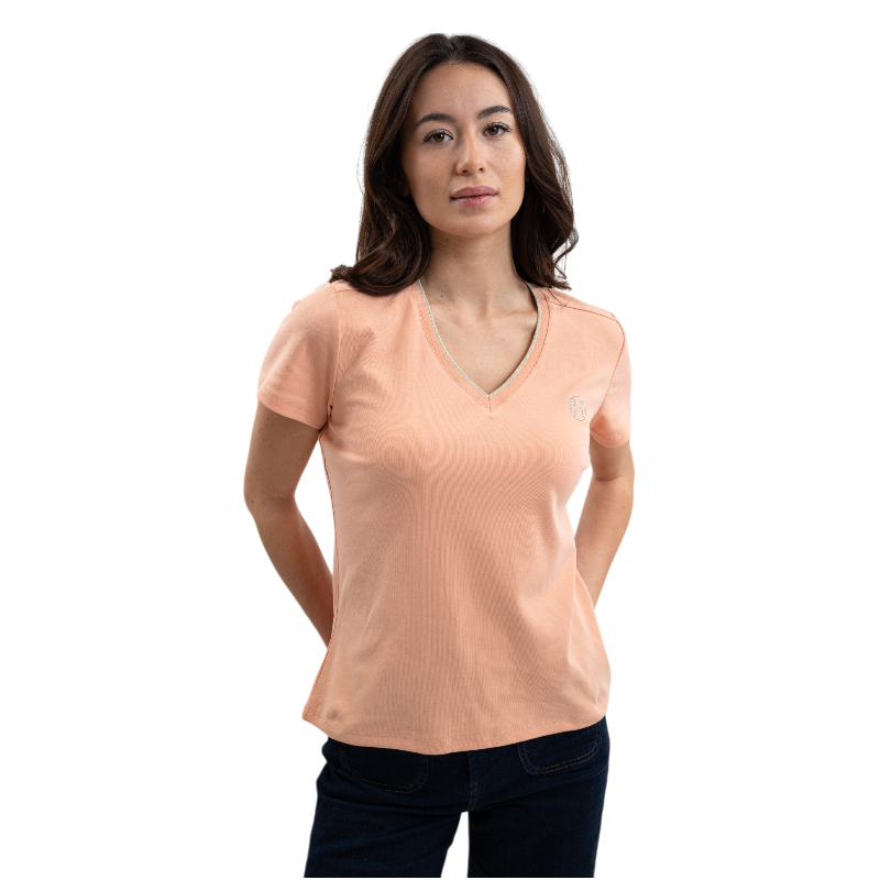 Harcour - T-shirt manches courtes femme Taraza abricot | - Ohlala
