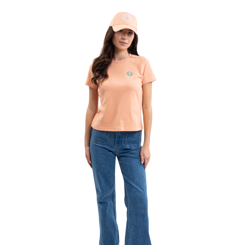 Harcour - T-shirt manches courtes femme Telma abricot | - Ohlala