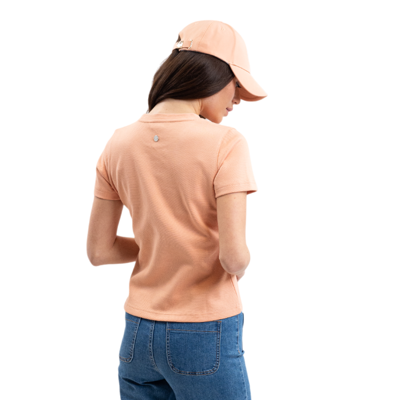 Harcour - T-shirt manches courtes femme Telma abricot | - Ohlala