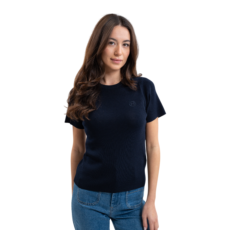 Harcour - T-shirt manches courtes femme Tzimi marine | - Ohlala