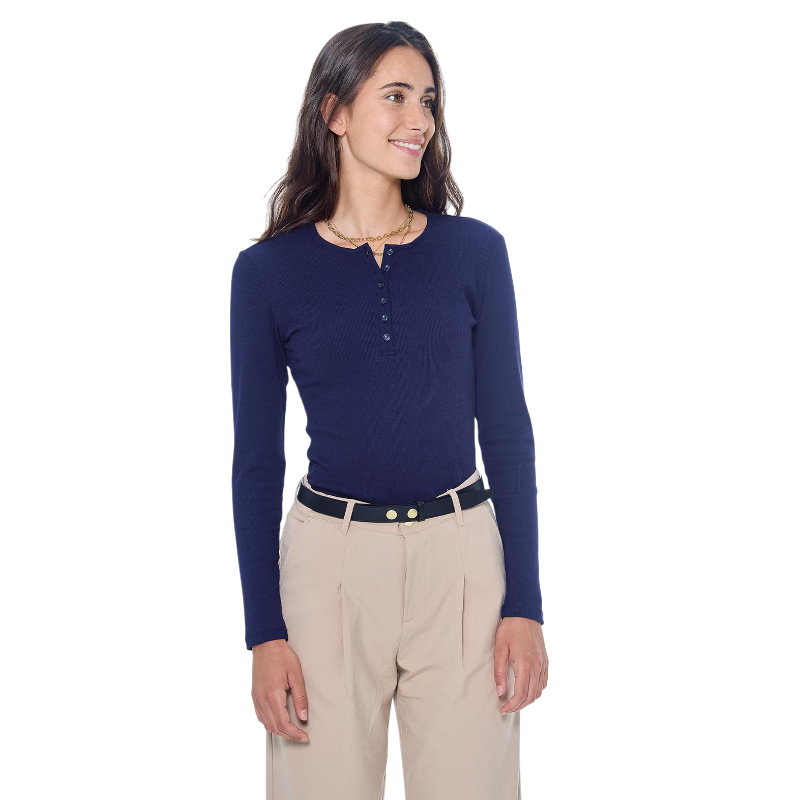Harcour - T-shirt manches longues femme Pipalo marine | - Ohlala