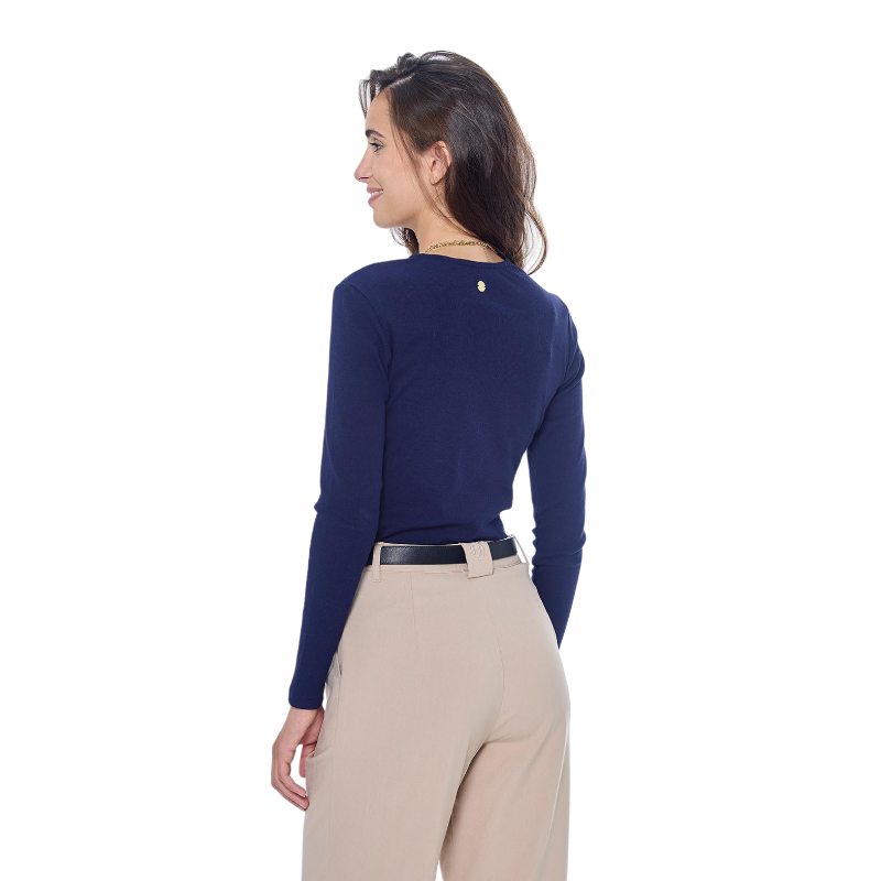 Harcour - T-shirt manches longues femme Pipalo marine | - Ohlala