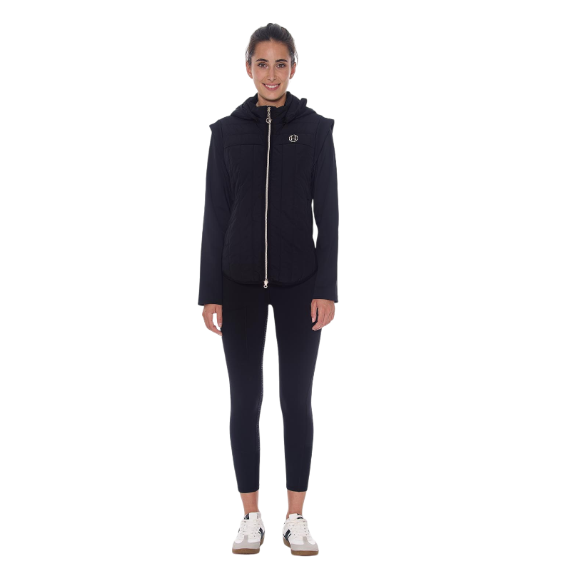 Harcour - Veste manches longues bi-matières femme Hadar noir | - Ohlala
