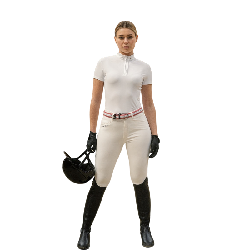 Harcour - Polo manches courtes technique femme Pirma blanc | - Ohlala