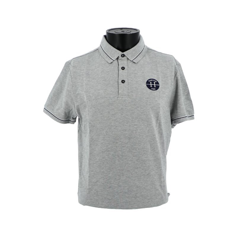 Harcour - Polo manches courtes homme Poker gris | - Ohlala