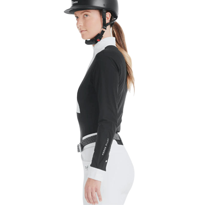 Horse Pilot - Chemise manches longues femme Monica noir | - Ohlala