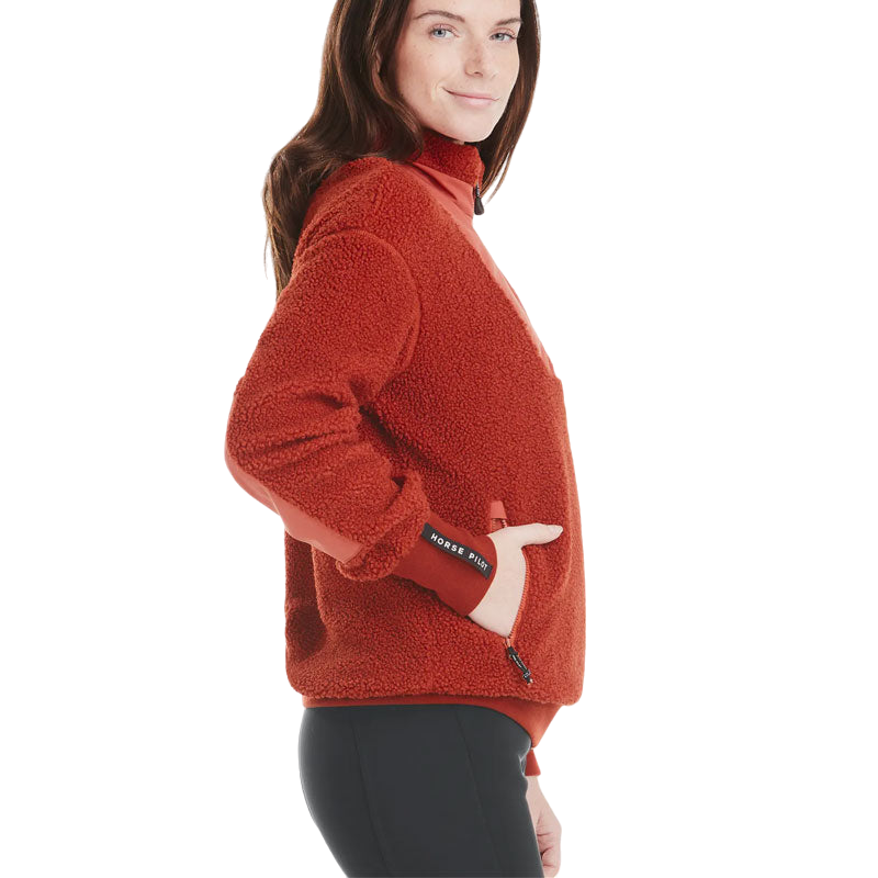 Horse Pilot - Pull manches longues femme Sherpa terracotta | - Ohlala