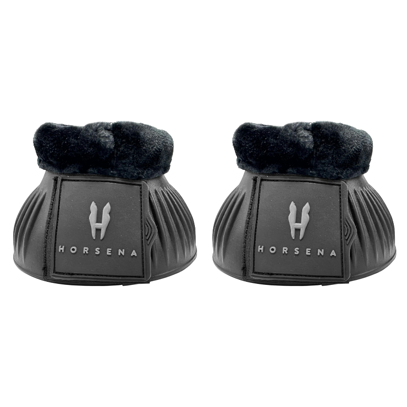 Horsena - Cloches en mouton synthétique noir | - Ohlala