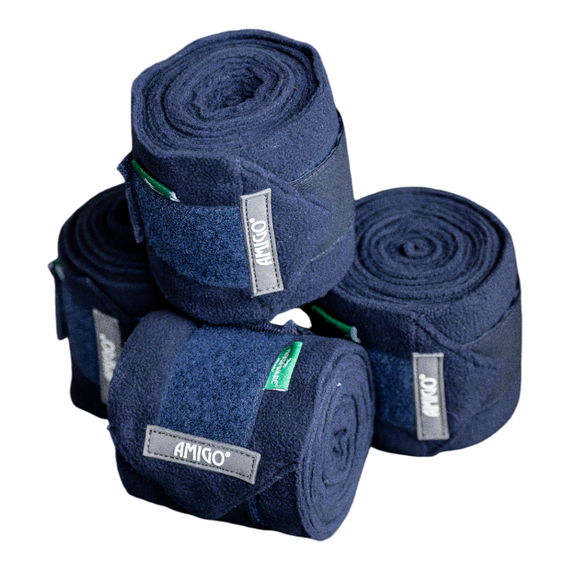 Horseware - Bandes de polo Amigo Fleece marine (x4) | - Ohlala