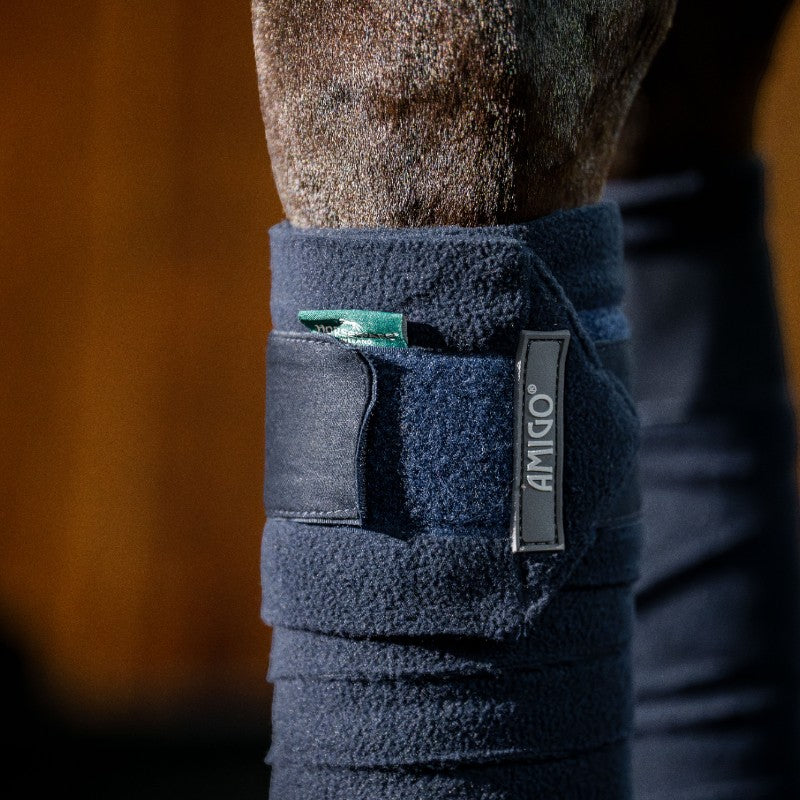 Horseware - Bandes de polo Amigo Fleece marine (x4) | - Ohlala