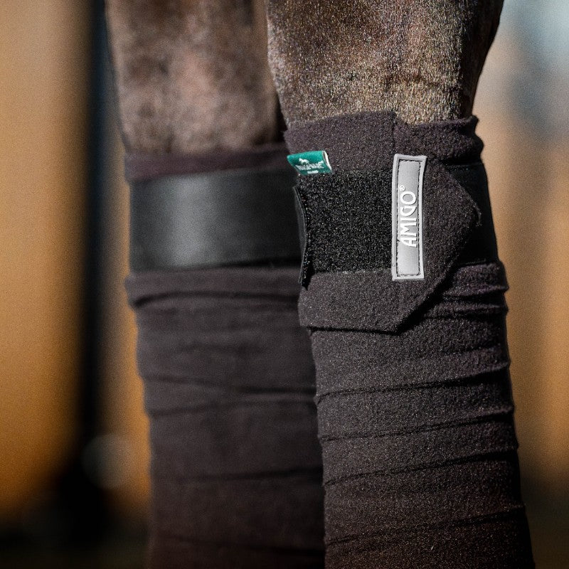 Horseware - Bandes de polo Amigo Fleece noir (x4) | - Ohlala