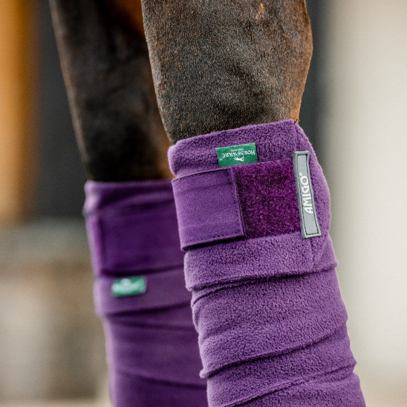 Horseware - Bandes de polo Amigo Fleece winterberry (x4) | - Ohlala