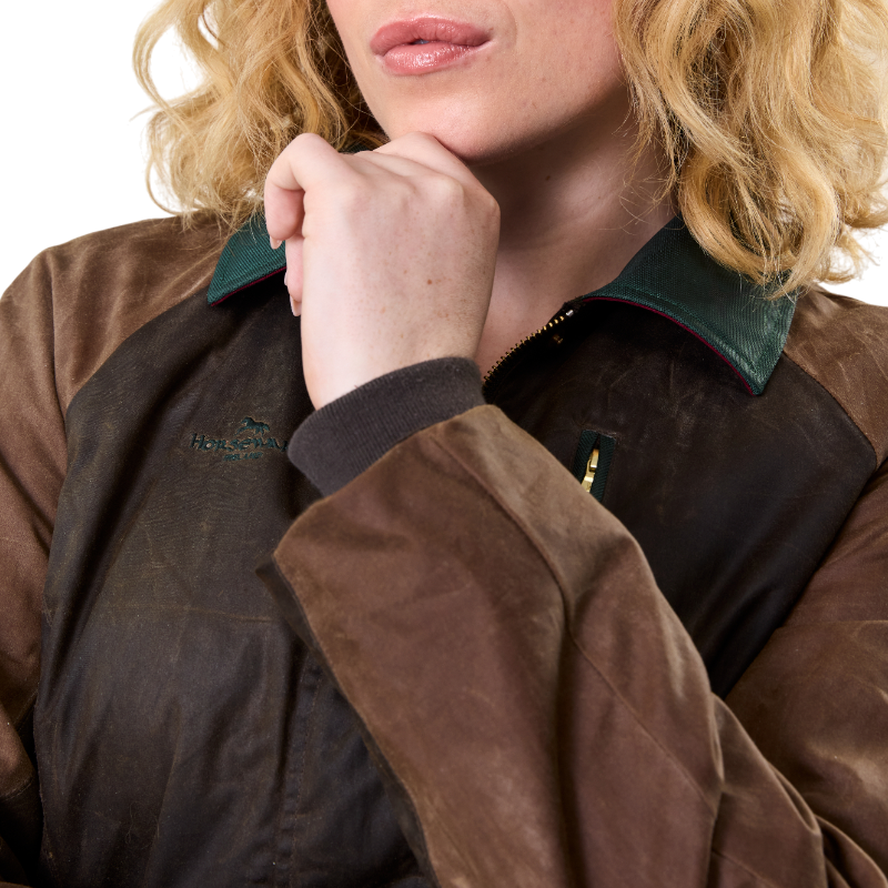 Horseware - Blouson manches longues femme 40 Year Wax heritage bay/ rambo green | - Ohlala