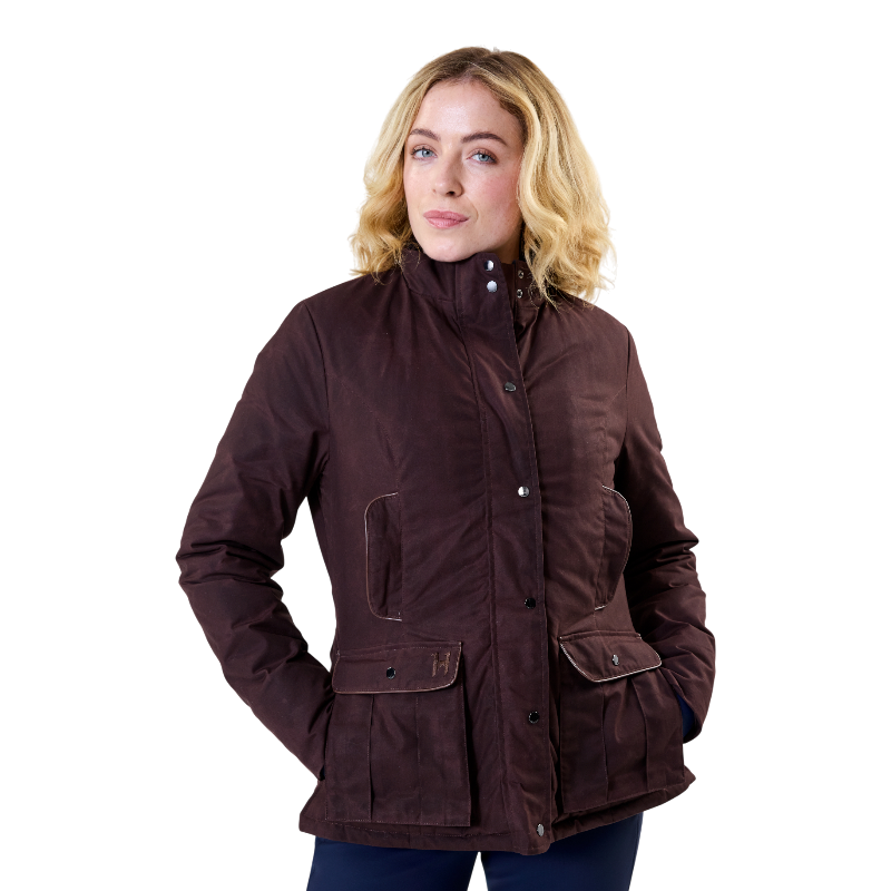 Horseware - Blouson manches longues femme Newmarket Wax hw brown | - Ohlala