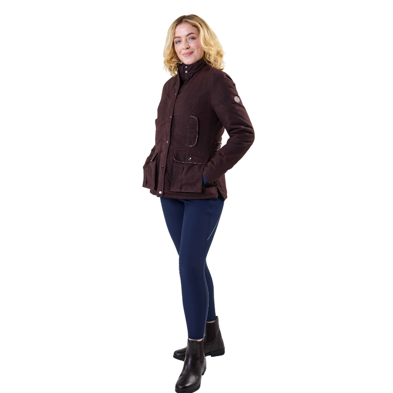 Horseware - Blouson manches longues femme Newmarket Wax hw brown | - Ohlala