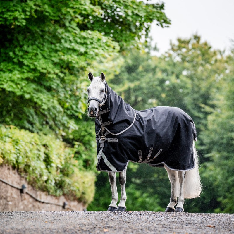 Horseware - Couverture d'extérieur Amigo Bravo 12 Plus Bundle noir/ titanium grey/ argent (50g + 100g + 200g) | - Ohlala