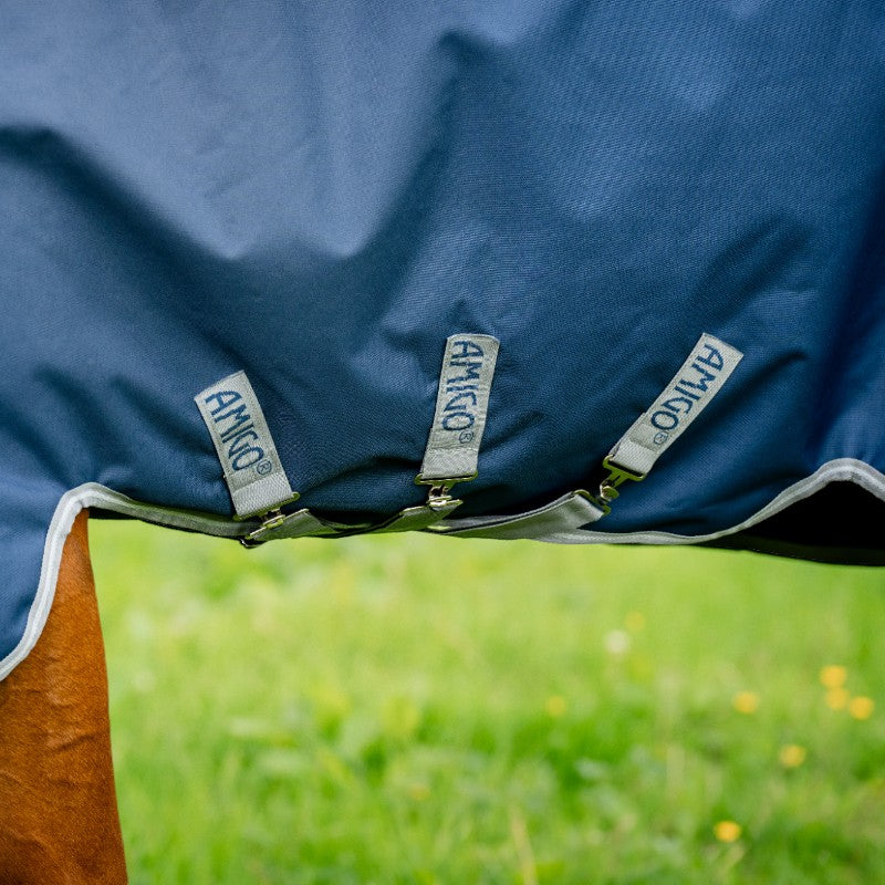 Horseware - Couverture d'extérieur Amigo Bravo 12 Plus Lite marine/ titanium grey/ argent 0g | - Ohlala