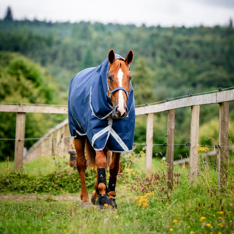 Horseware - Couverture d'extérieur Amigo Bravo 12 Plus marine/ titanium grey/ argent 50 + doublures | - Ohlala