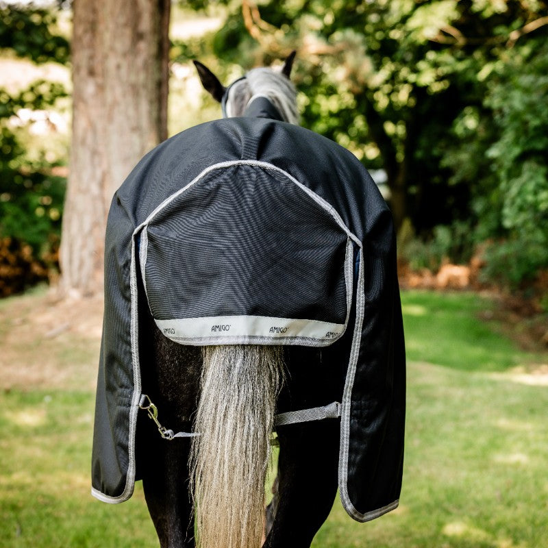 Horseware - Couverture d'extérieur Amigo Bravo 12 Wug noir/ titanium grey/ argent 400g | - Ohlala