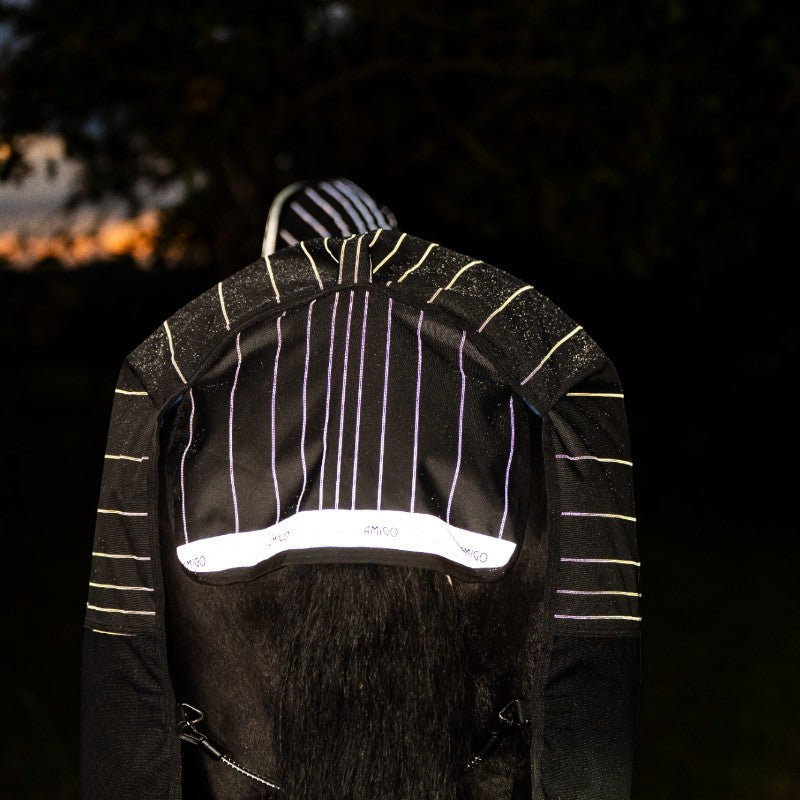 Horseware - Couverture d'extérieur Amigo FieldSafe Reflectech Plus Turnout noir 0g | - Ohlala