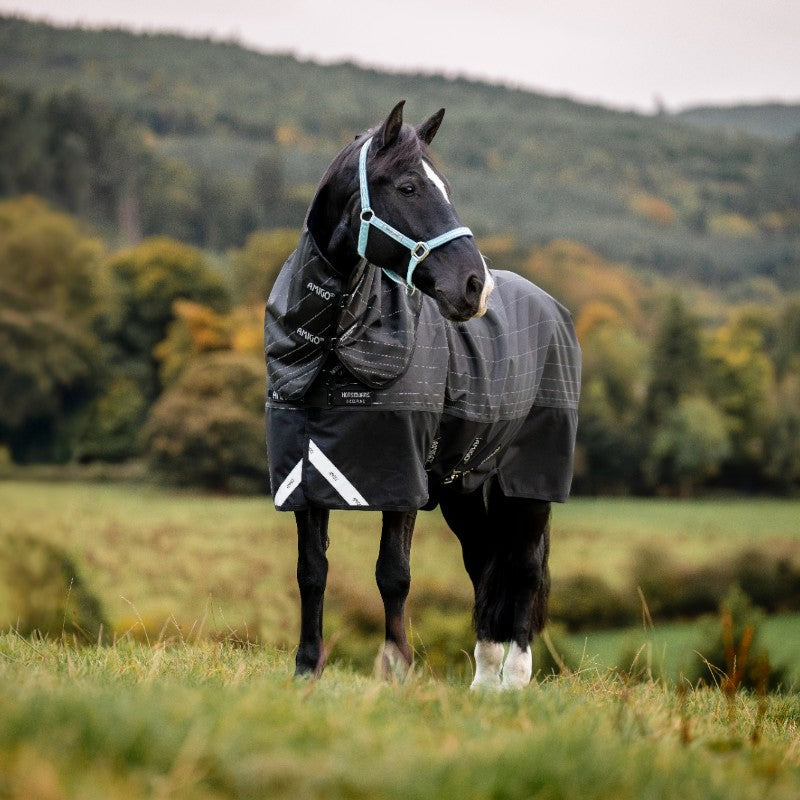 Horseware - Couverture d'extérieur Amigo FieldSafe Reflectech Plus Turnout noir 50g | - Ohlala