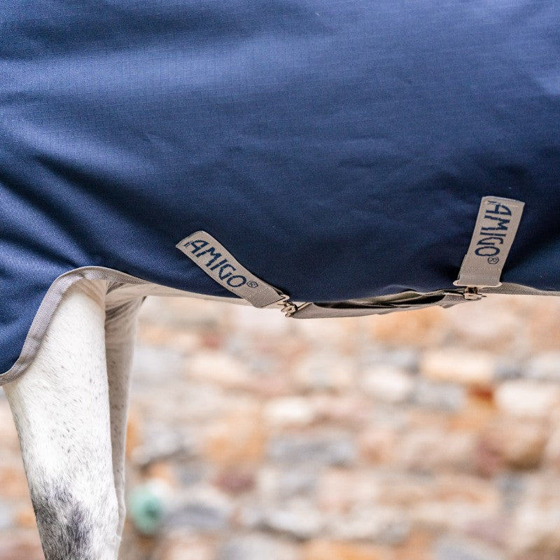 Horseware - Couverture d'extérieur Amigo Ripstop 900 Original doublure polaire marine/ titanium grey 50g | - Ohlala