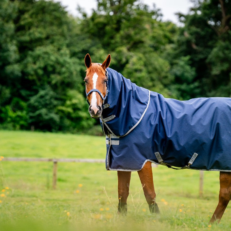 Horseware - Couverture d'extérieur Amigo Ripstop 900 Plus marine/ titanium grey 200g | - Ohlala