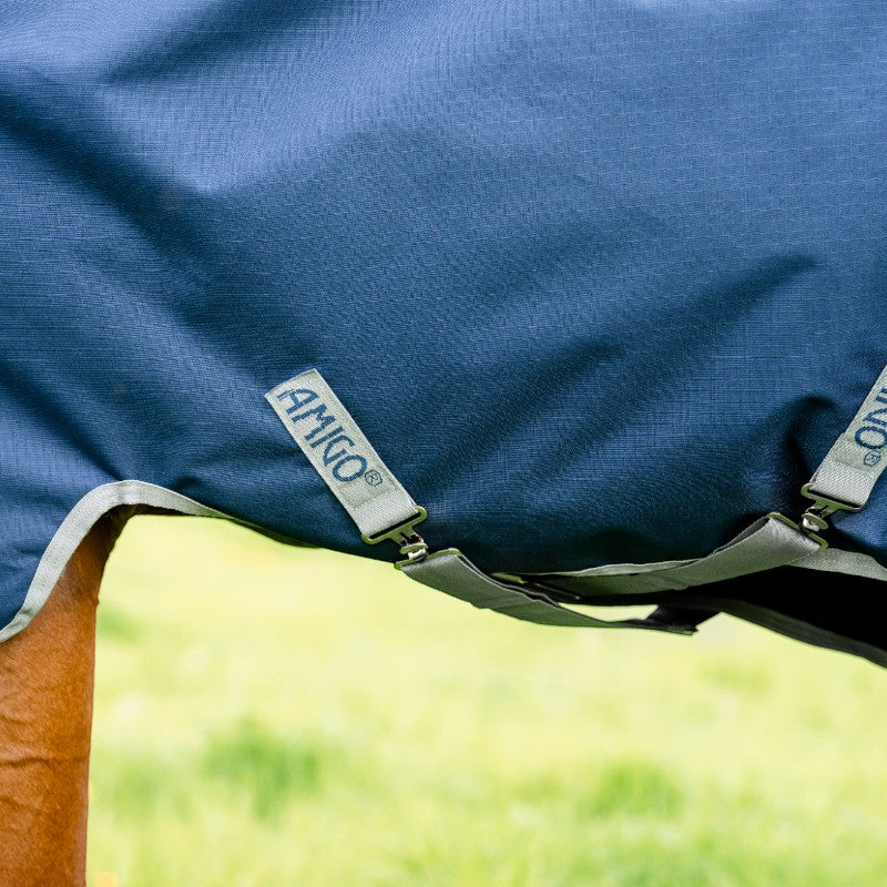 Horseware - Couverture d'extérieur Amigo Ripstop 900 Plus marine/ titanium grey 200g | - Ohlala