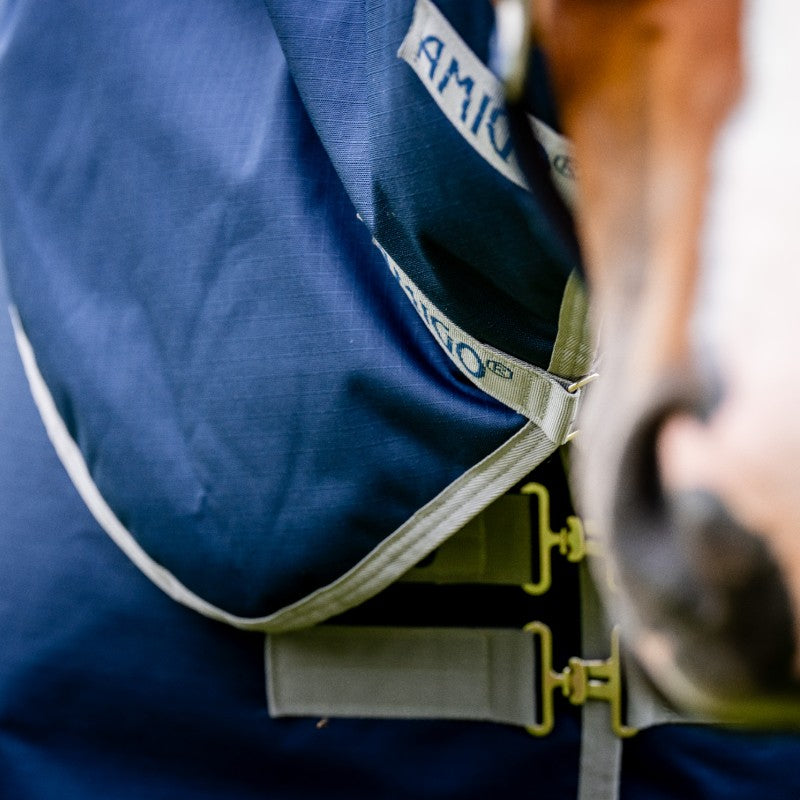 Horseware - Couverture d'extérieur Amigo Ripstop 900 Plus marine/ titanium grey 200g | - Ohlala