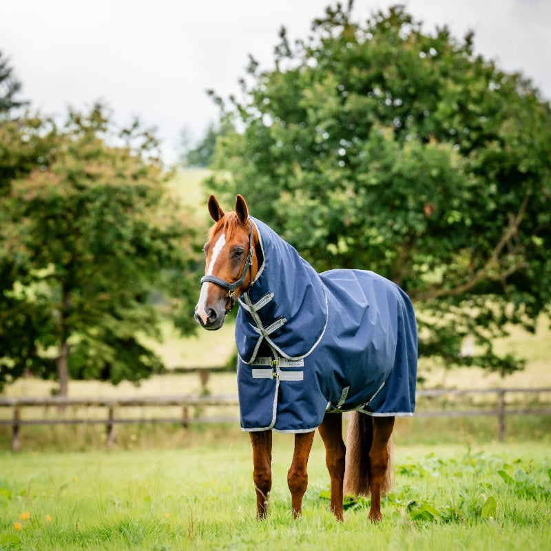 Horseware - Couverture d'extérieur Amigo Ripstop 900 Plus marine/ titanium grey 200g | - Ohlala