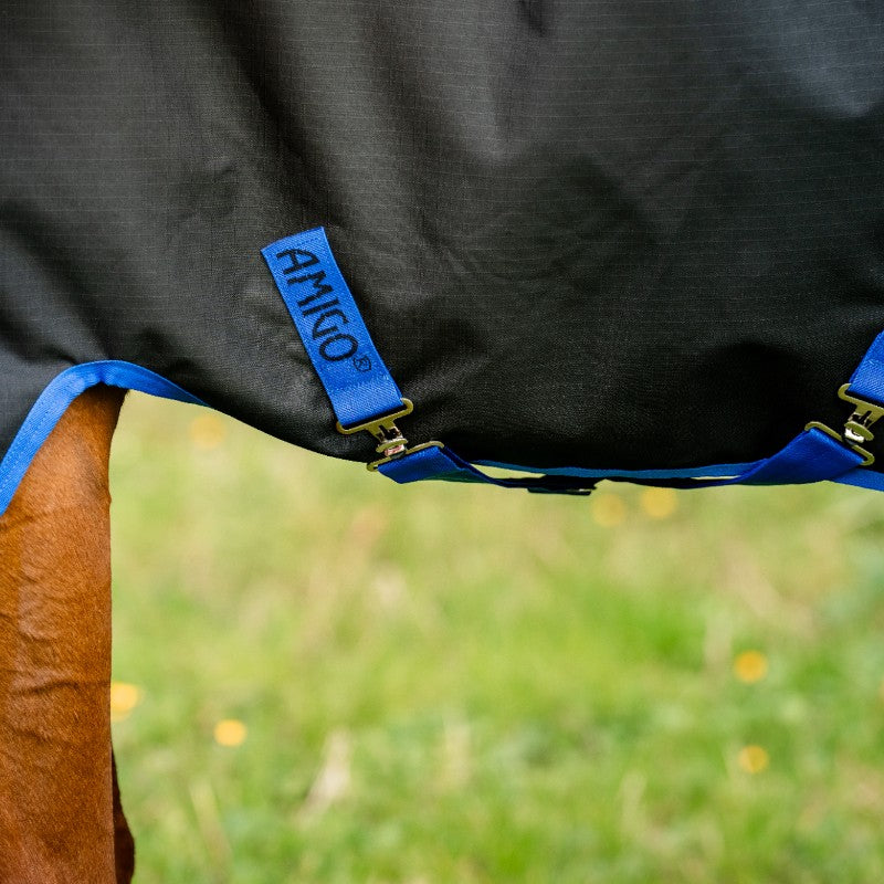 Horseware - Couverture d'extérieur Amigo Ripstop 900 Plus noir/ classic blue 200g | - Ohlala