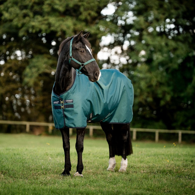 Horseware - Couverture d'extérieur Amigo Ripstop Fleece Lined Turnout dynasty green/ marine/ argent 50g | - Ohlala