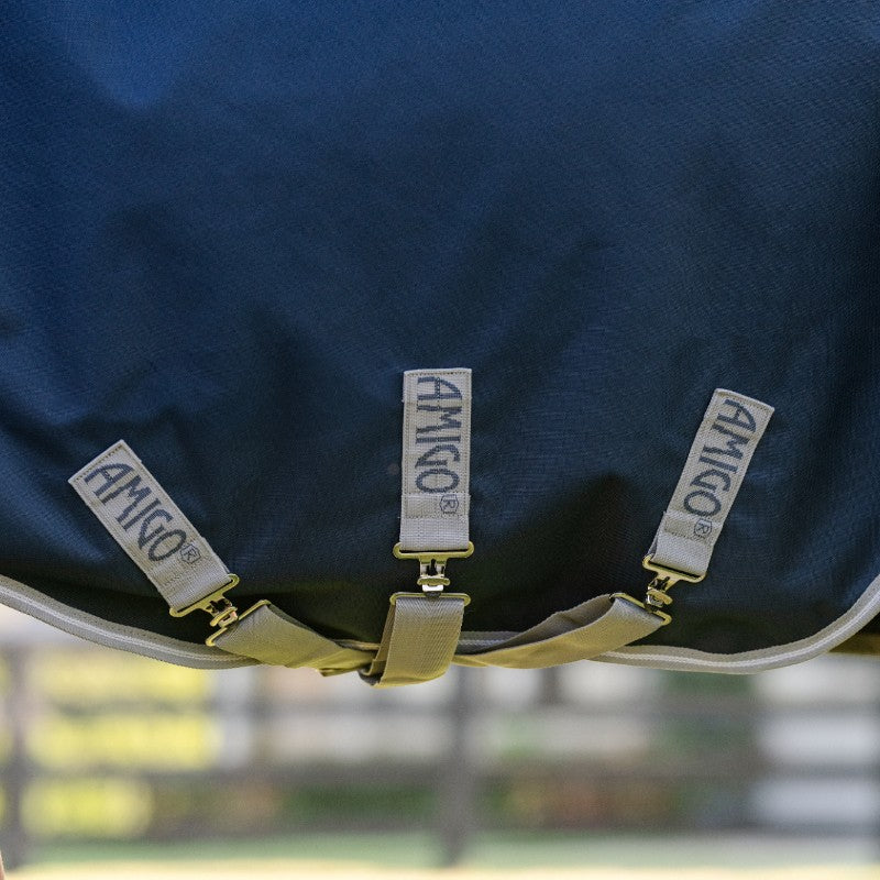Horseware - Couverture d'extérieur Amigo Turnout marine/ titanium grey/ argent 0g | - Ohlala