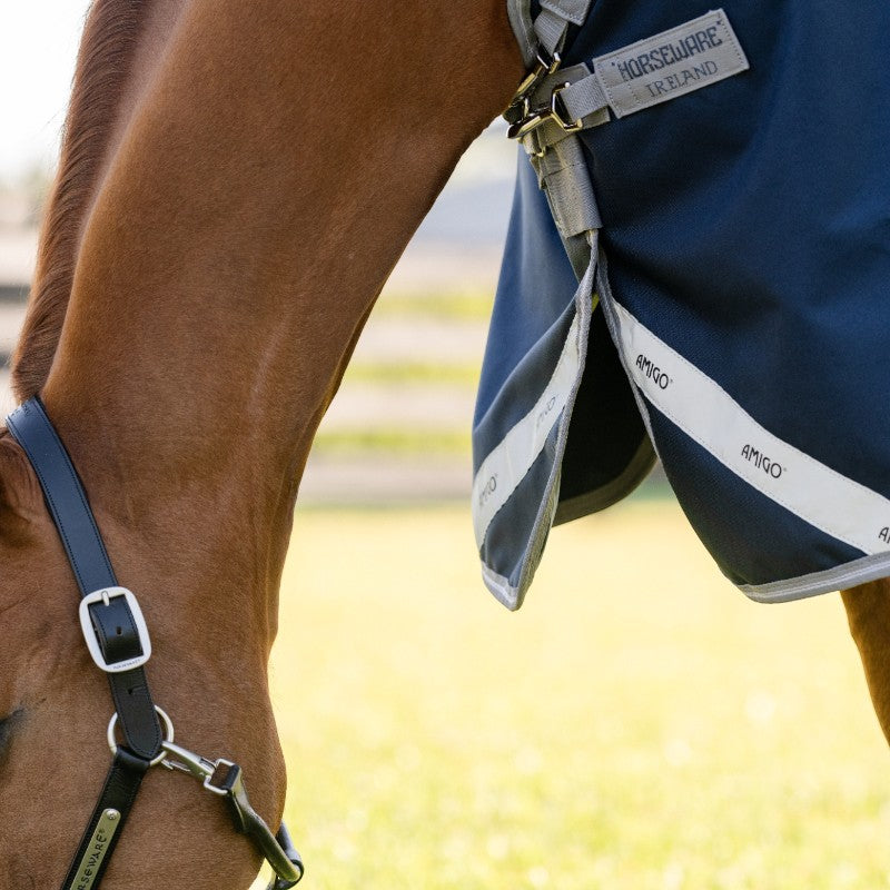 Horseware - Couverture d'extérieur Amigo Turnout marine/ titanium grey/ argent 0g | - Ohlala