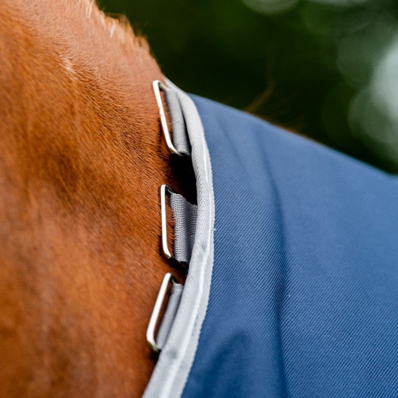 Horseware - Couverture d'extérieur Amigo Turnout marine/ titanium grey/ argent 100g | - Ohlala