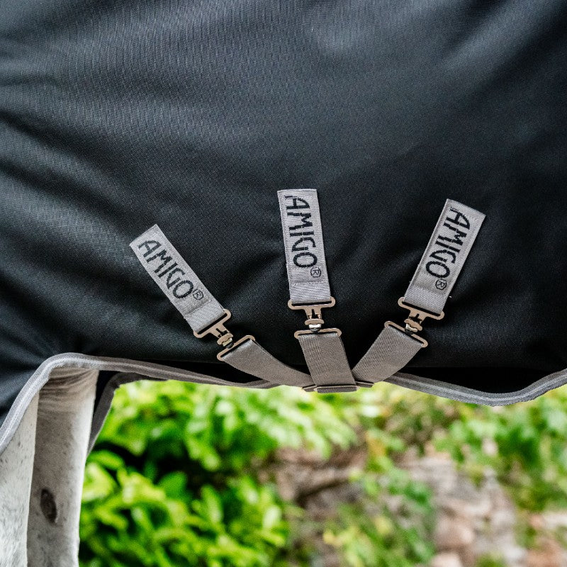 Horseware - Couverture d'extérieur Amigo Turnout noir/ titanium grey/ argent 0g | - Ohlala