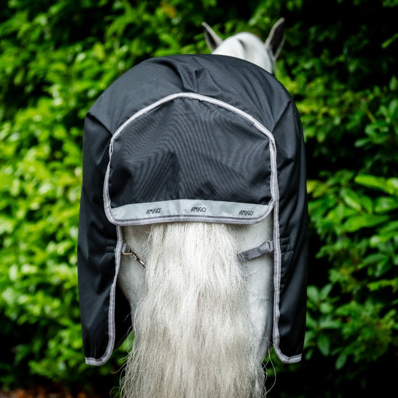 Horseware - Couverture d'extérieur Amigo Turnout noir/ titanium grey/ argent 100g | - Ohlala