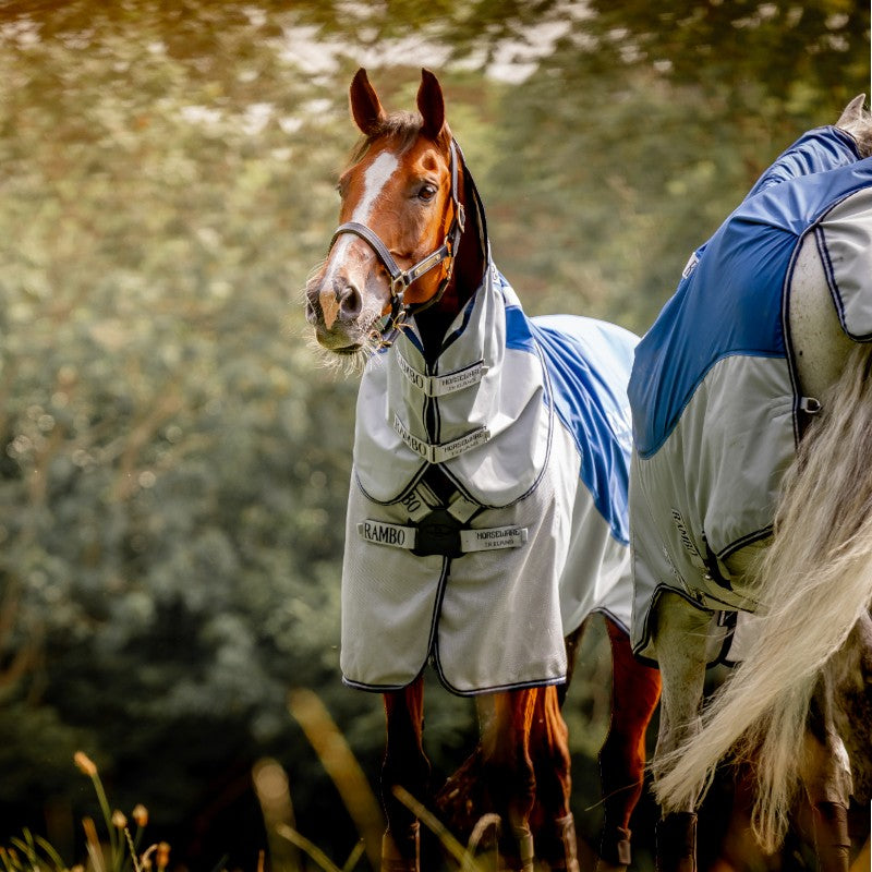 Horseware - Couverture d'extérieur Rambo Autumn Series marine/ gris 0g | - Ohlala