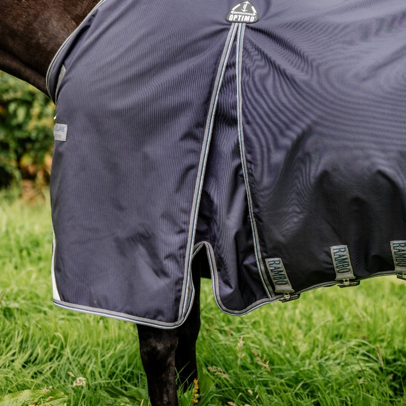 Horseware - Couverture d'extérieur Rambo Optimo Original marine/ thunderstorm grey/ argent 0g | - Ohlala