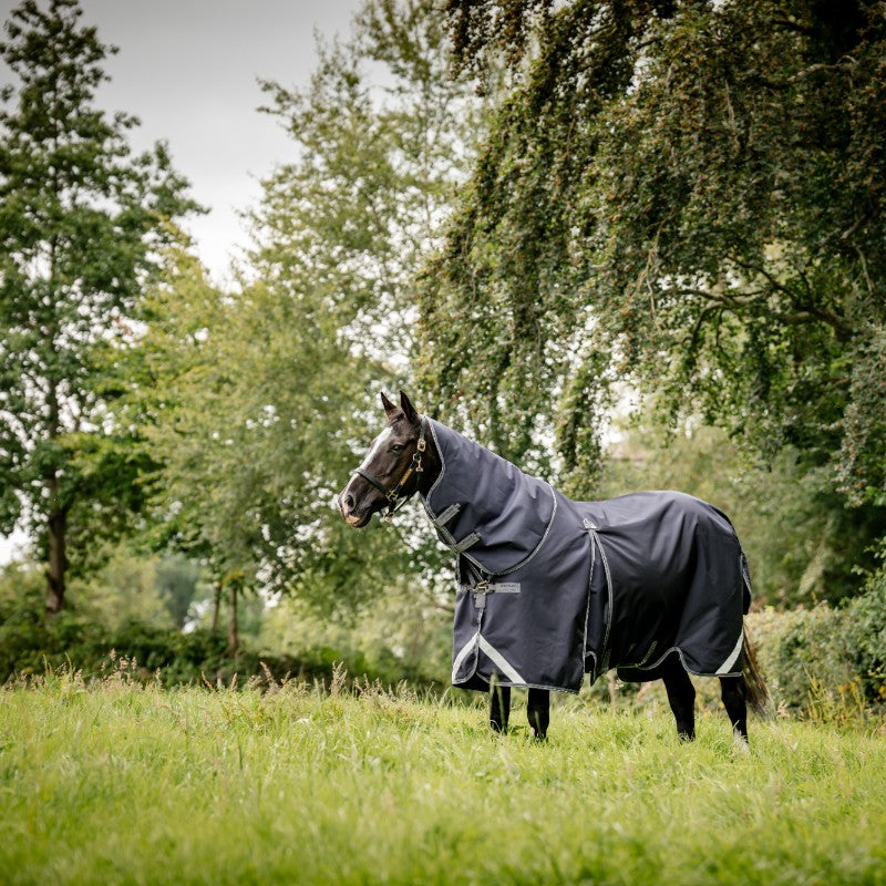 Horseware - Couverture d'extérieur Rambo Optimo Plus Turnout Bundle marine/ thunderstorm grey/ argent (0g + 400g) | - Ohlala