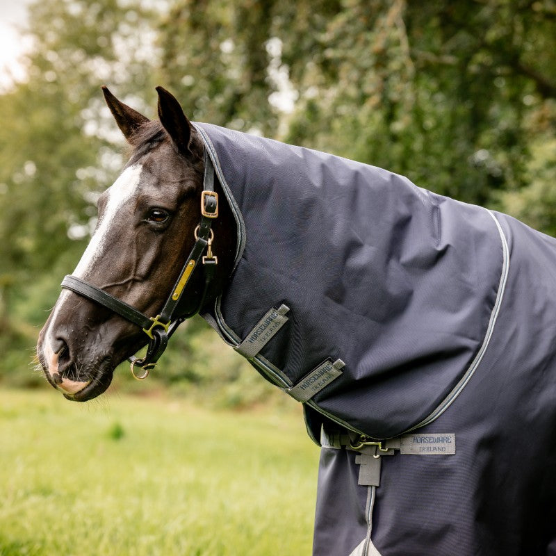Horseware - Couverture d'extérieur Rambo Optimo Plus Turnout Bundle marine/ thunderstorm grey/ argent (0g + 400g) | - Ohlala