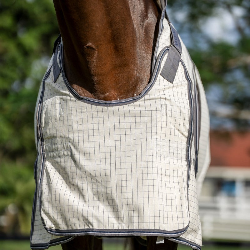 Horseware - Couverture d'extérieur Rambo Optimo Supreme Summer marine check/ thunderstorm grey/ argent 0g | - Ohlala