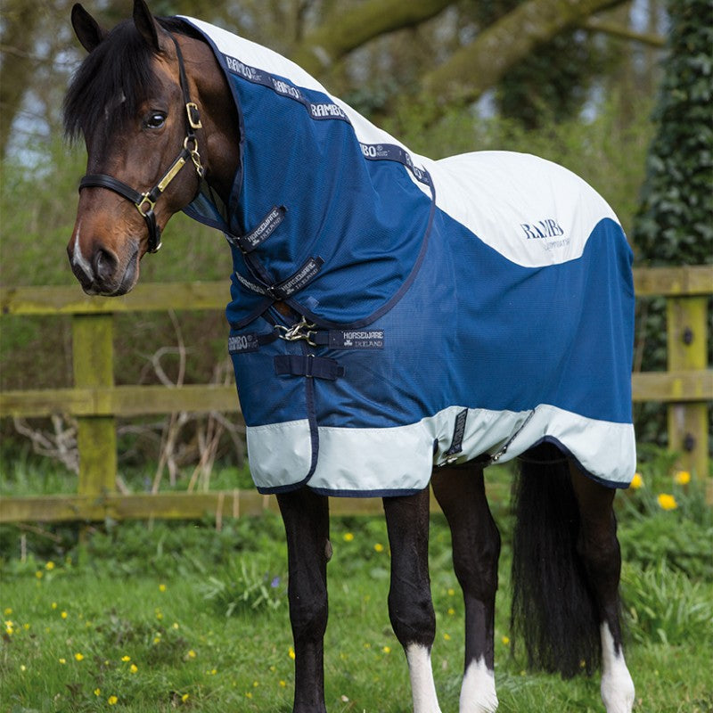 Horseware - Couverture d'extérieur Rambo Summer Series V-Front marine/ gris 0g | - Ohlala