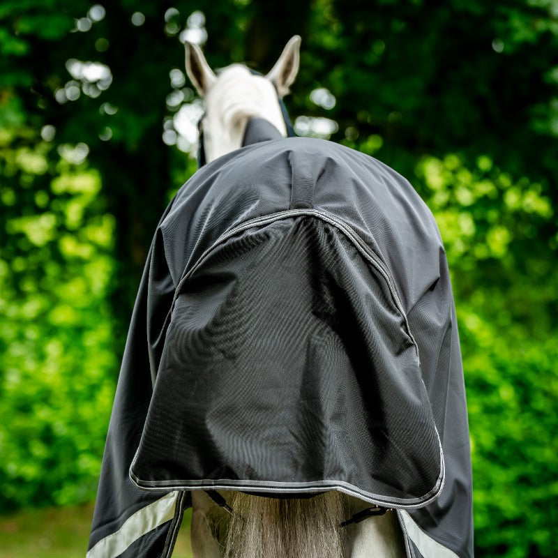 Horseware - Couverture d'extérieur Rambo Wug noir/ thunderstorm grey/ argent 400g | - Ohlala