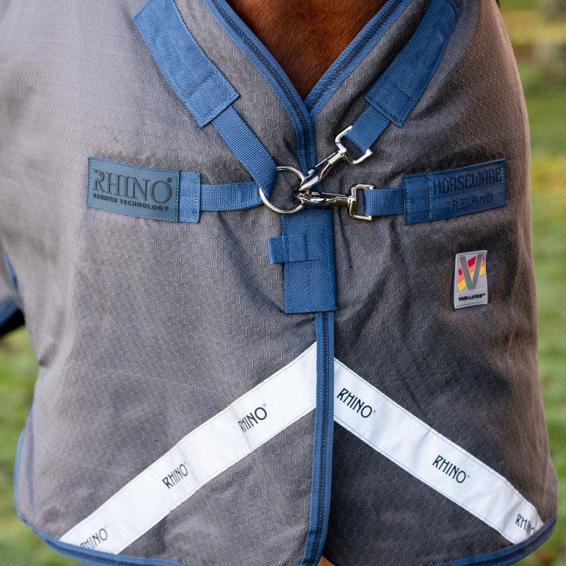 Horseware - Couverture d'extérieur Rhino Plus HexStop gris/ indigo/ marine 0g | - Ohlala